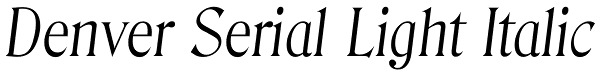 Denver Serial Light Italic Font