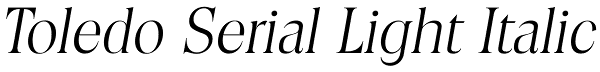 Toledo Serial Light Italic Font