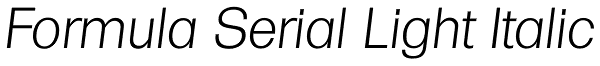 Formula Serial Light Italic Font