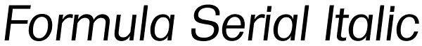 Formula Serial Italic Font