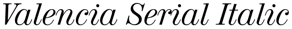 Valencia Serial Italic Font