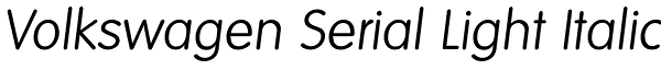 Volkswagen Serial Light Italic Font