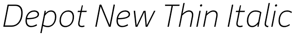 Depot New Thin Italic Font