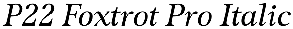 P22 Foxtrot Pro Italic Font