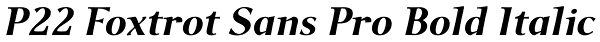 P22 Foxtrot Sans Pro Bold Italic Font