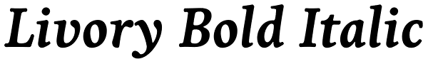 Livory Bold Italic Font