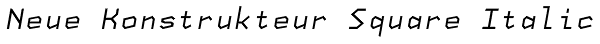 Neue Konstrukteur Square Italic Font