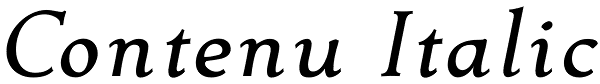 Contenu Italic Font