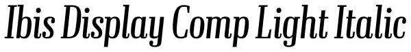 Ibis Display Comp Light Italic Font