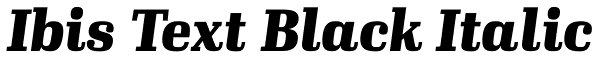 Ibis Text Black Italic Font