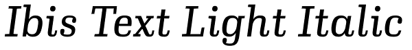 Ibis Text Light Italic Font