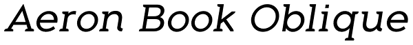 Aeron Book Oblique Font