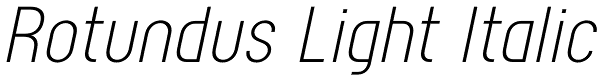 Rotundus Light Italic Font