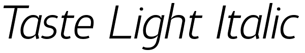 Taste Light Italic Font