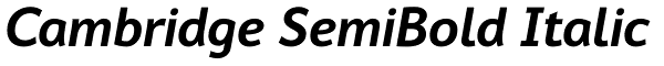 Cambridge SemiBold Italic Font