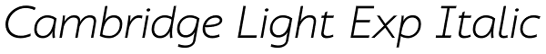 Cambridge Light Exp Italic Font