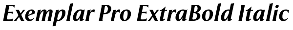 Exemplar Pro ExtraBold Italic Font