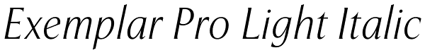 Exemplar Pro Light Italic Font