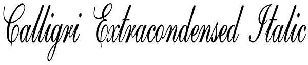 Calligri Extracondensed Italic Font