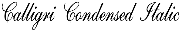 Calligri Condensed Italic Font