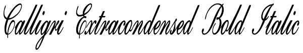 Calligri Extracondensed Bold Italic Font