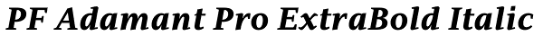 PF Adamant Pro ExtraBold Italic Font