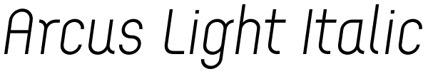 Arcus Light Italic Font