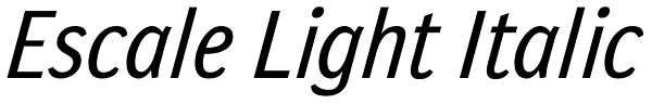 Escale Light Italic Font