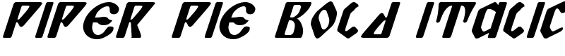 Piper Pie Bold Italic Font