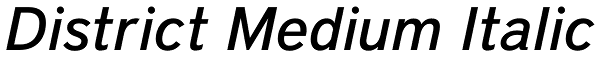 District Medium Italic Font