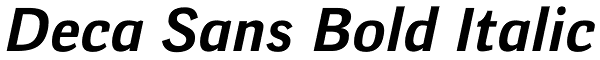 Deca Sans Bold Italic Font