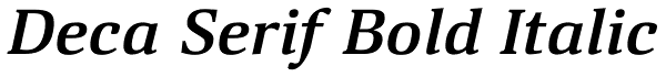 Deca Serif Bold Italic Font