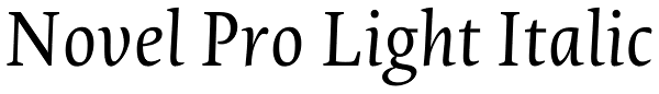 Novel Pro Light Italic Font