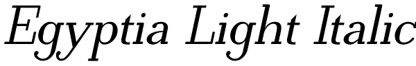 Egyptia Light Italic Font