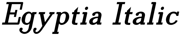 Egyptia Italic Font