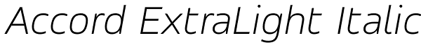 Accord ExtraLight Italic Font