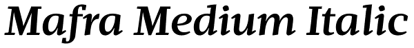 Mafra Medium Italic Font