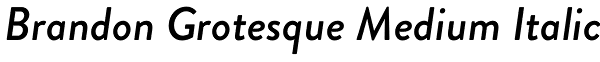 Brandon Grotesque Medium Italic Font