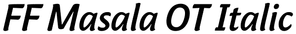 FF Masala OT Italic Font