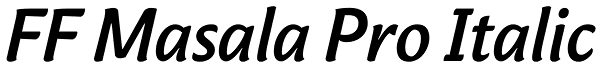 FF Masala Pro Italic Font