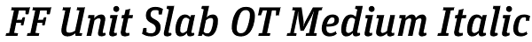 FF Unit Slab OT Medium Italic Font