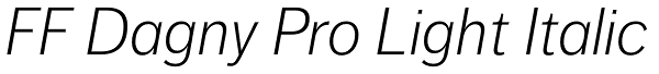 FF Dagny Pro Light Italic Font