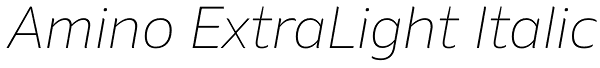 Amino ExtraLight Italic Font