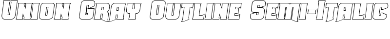 Union Gray Outline Semi-Italic Font