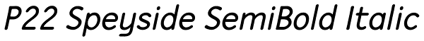 P22 Speyside SemiBold Italic Font