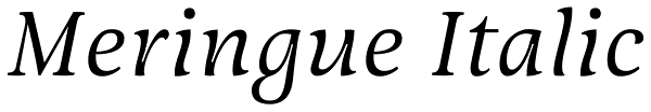 Meringue Italic Font