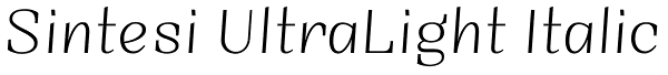 Sintesi UltraLight Italic Font