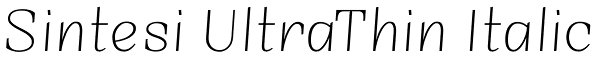 Sintesi UltraThin Italic Font