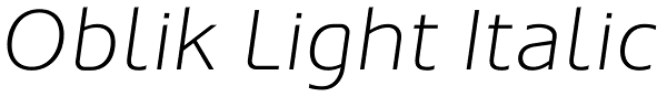 Oblik Light Italic Font