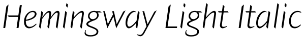 Hemingway Light Italic Font